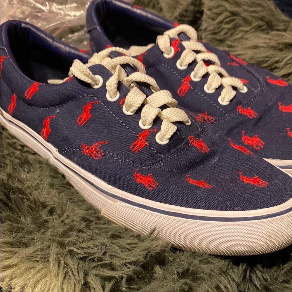 Polo by Ralph Lauren Blue and Red Nautical Sneakers